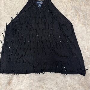 Venezia Black Beaded Knit‎ Top